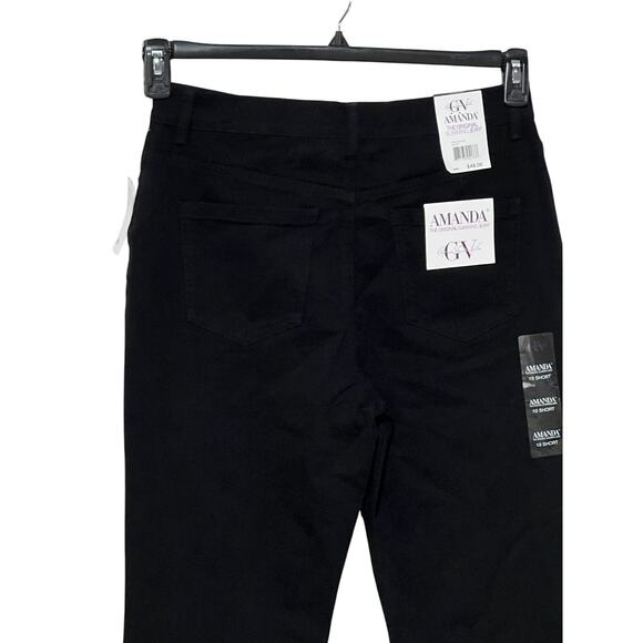 GLORIA VANDERBILT WOMENS JEANS AMANDA STRETCH TAPERED BLACK RINSE 10S SHORT NEW - Picture 10 of 15